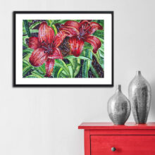 Roses in a Vase watercolour painting