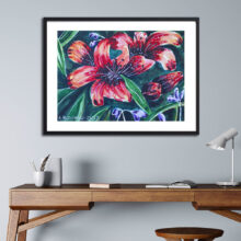 Roses in a Vase watercolour painting