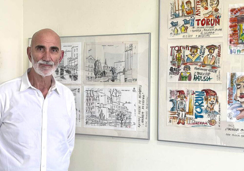 Wystawa akwareli i rysunków Andrzeja Bączkowskiego w Bibliotece UKW w Bydgoszczy, Magia Koloru, maj 2024