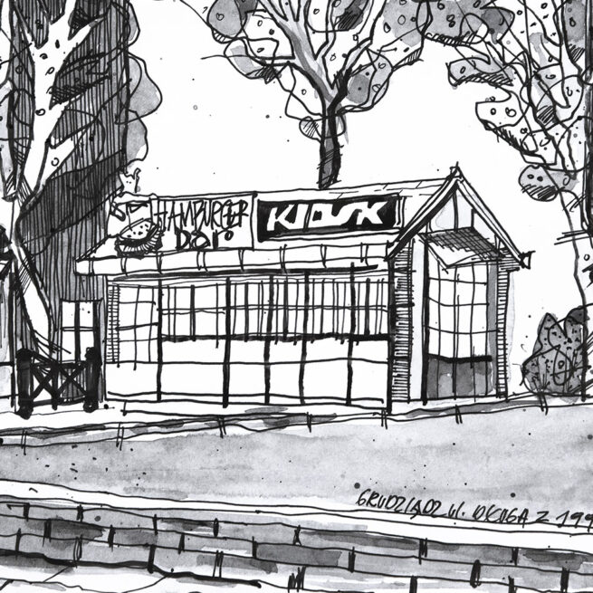 Architektura rysunki tuszem Andrzej Bączkowski